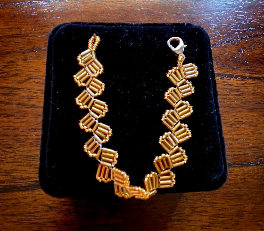 Gold Deco Style Beaded Bracelet