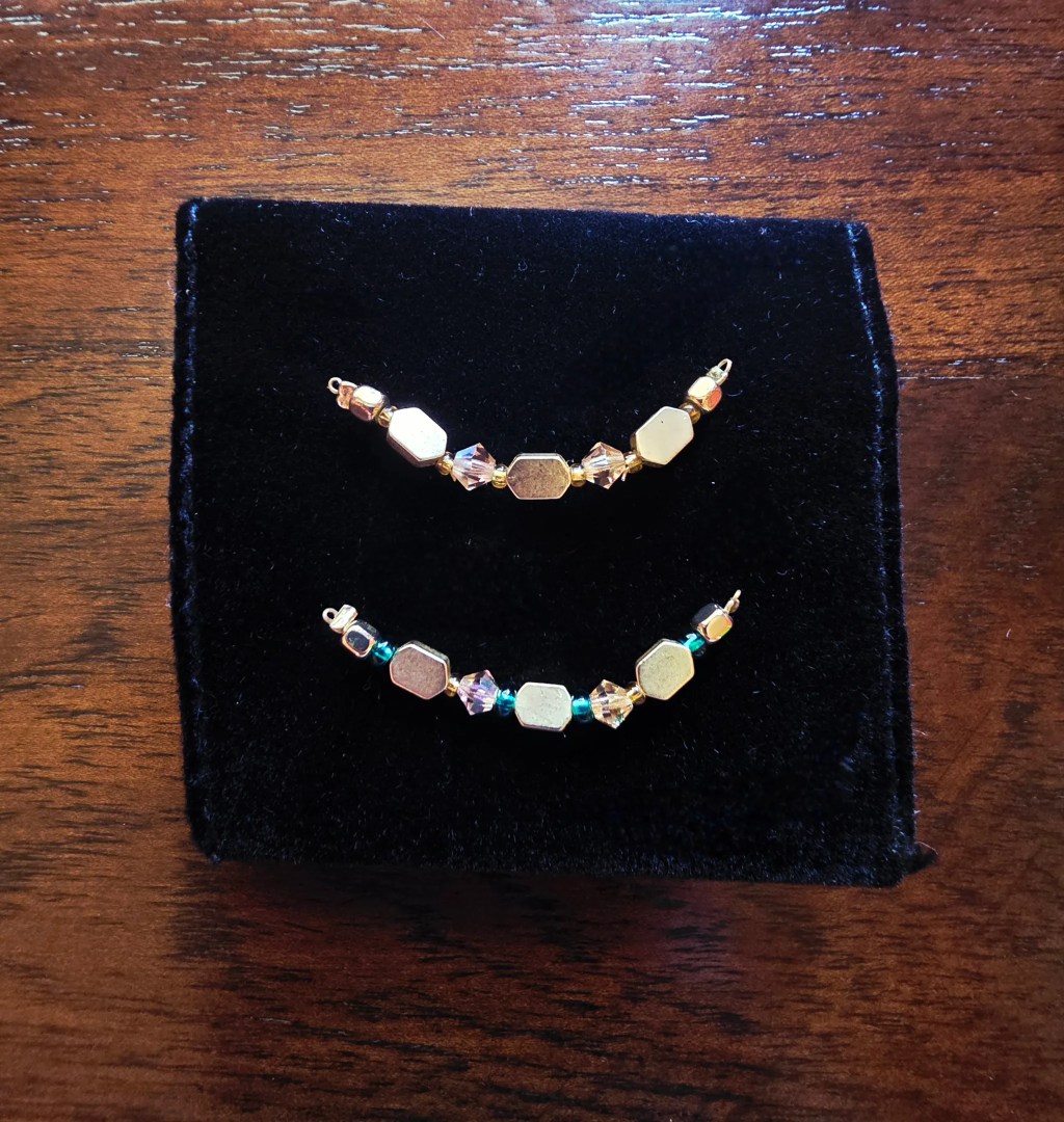 Gold and Teal Hexagonal Nose Strands